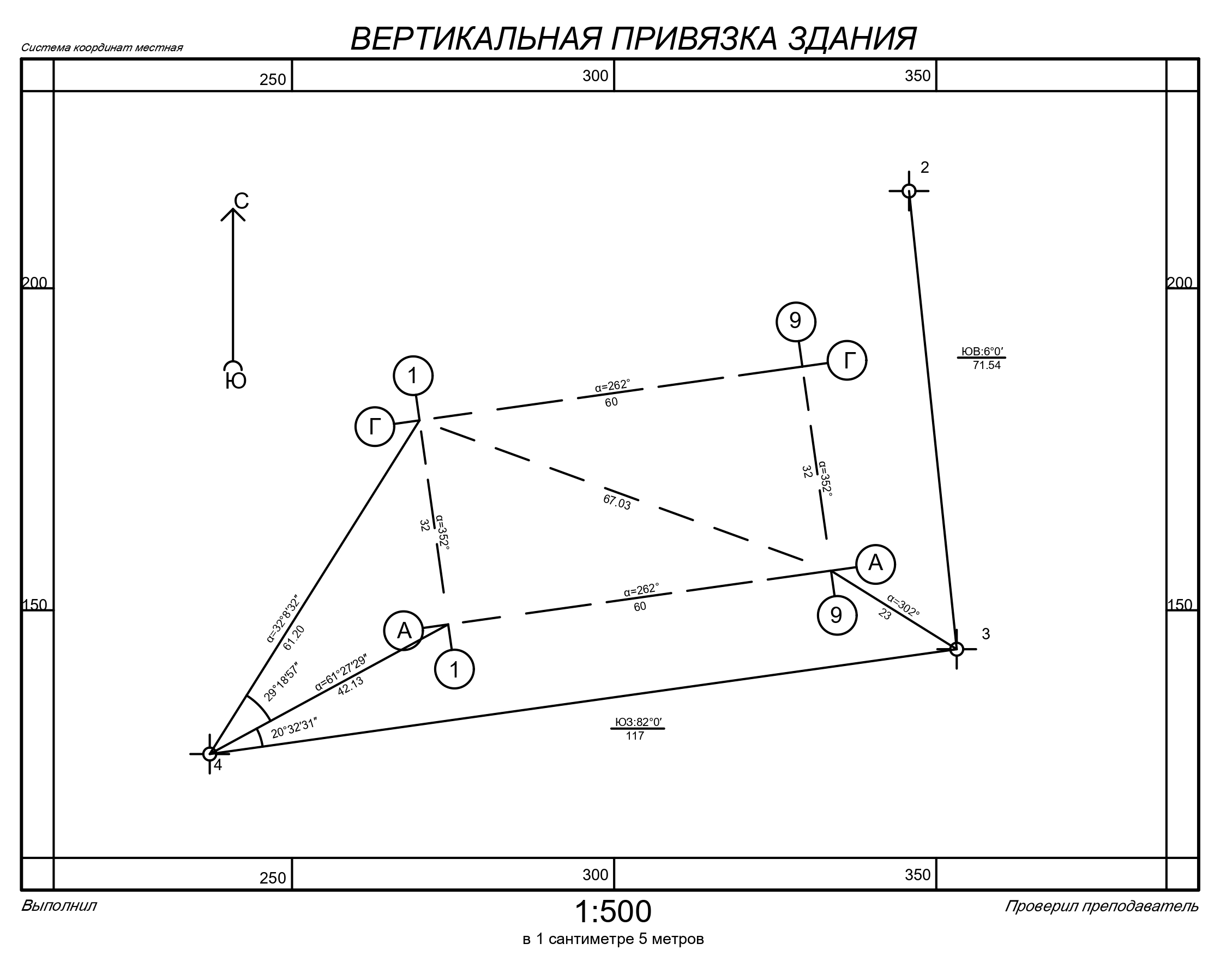 Вертикальная привязка здания.